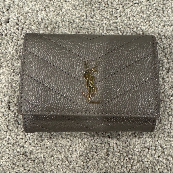 Yves Saint Laurent Handbags - YSL Cassandra Key Case in Gray Grain de Poudre Leather NWB